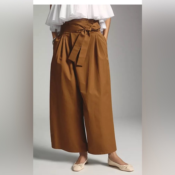 Exquise Pants - Exquise Pleated Tie-Front Trousers Pants Anthropologie